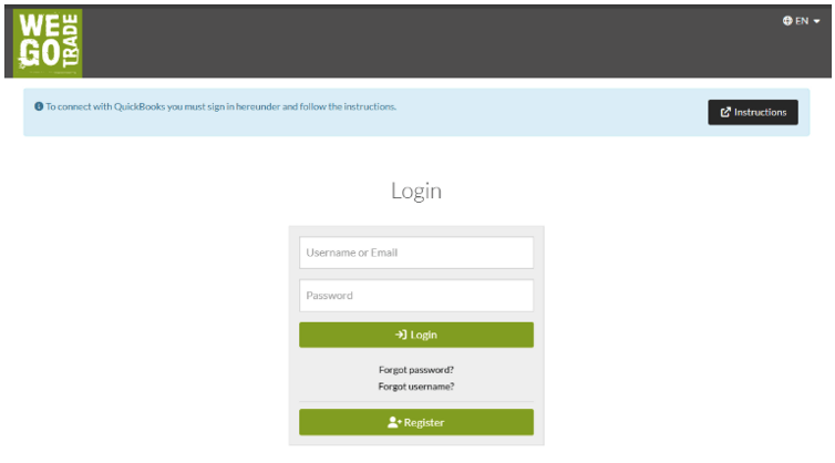 QBO connect on vendor account