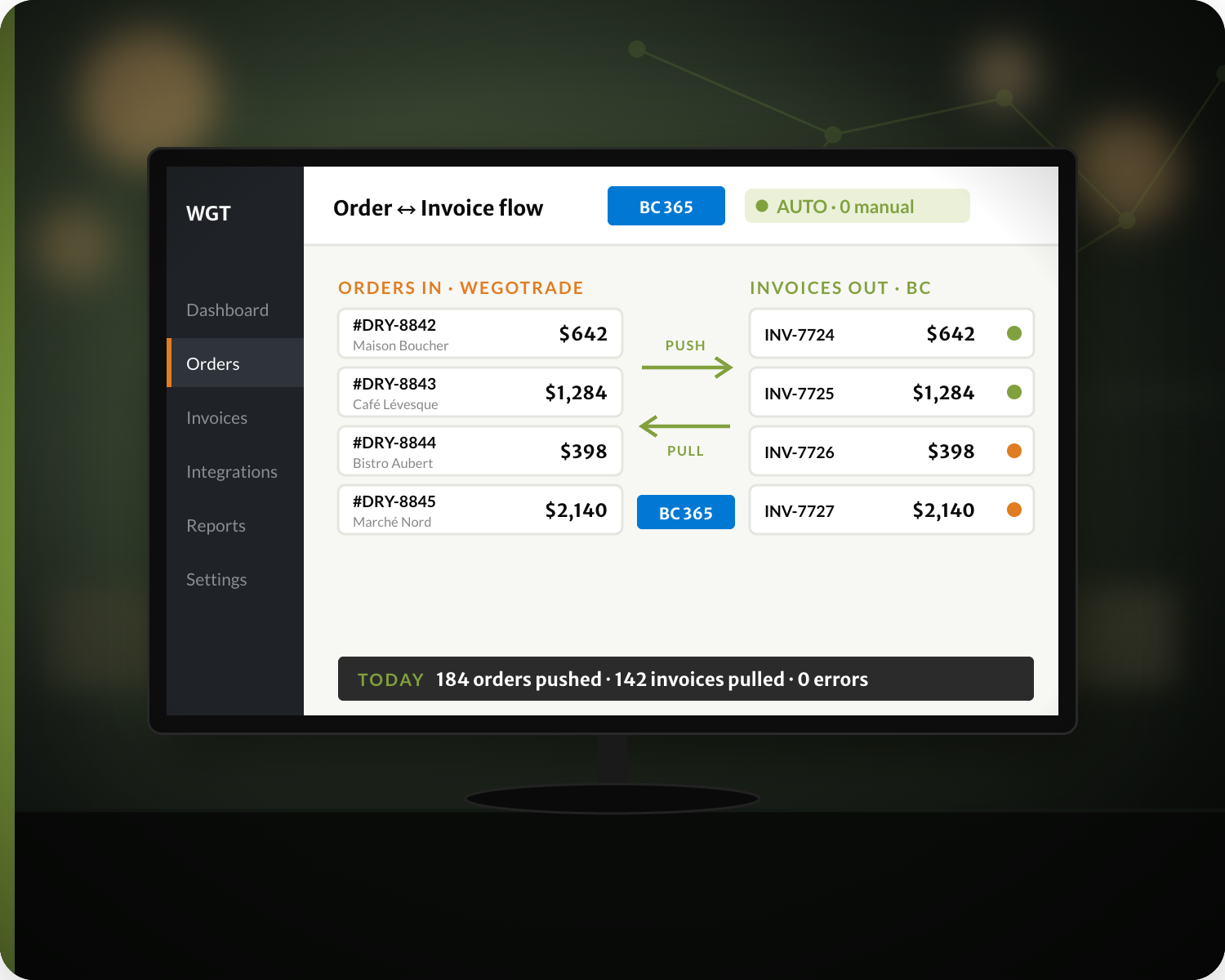Ops Manager _ Microsoft BC _ WEGOTRADE_ orders push _ invoices pull
