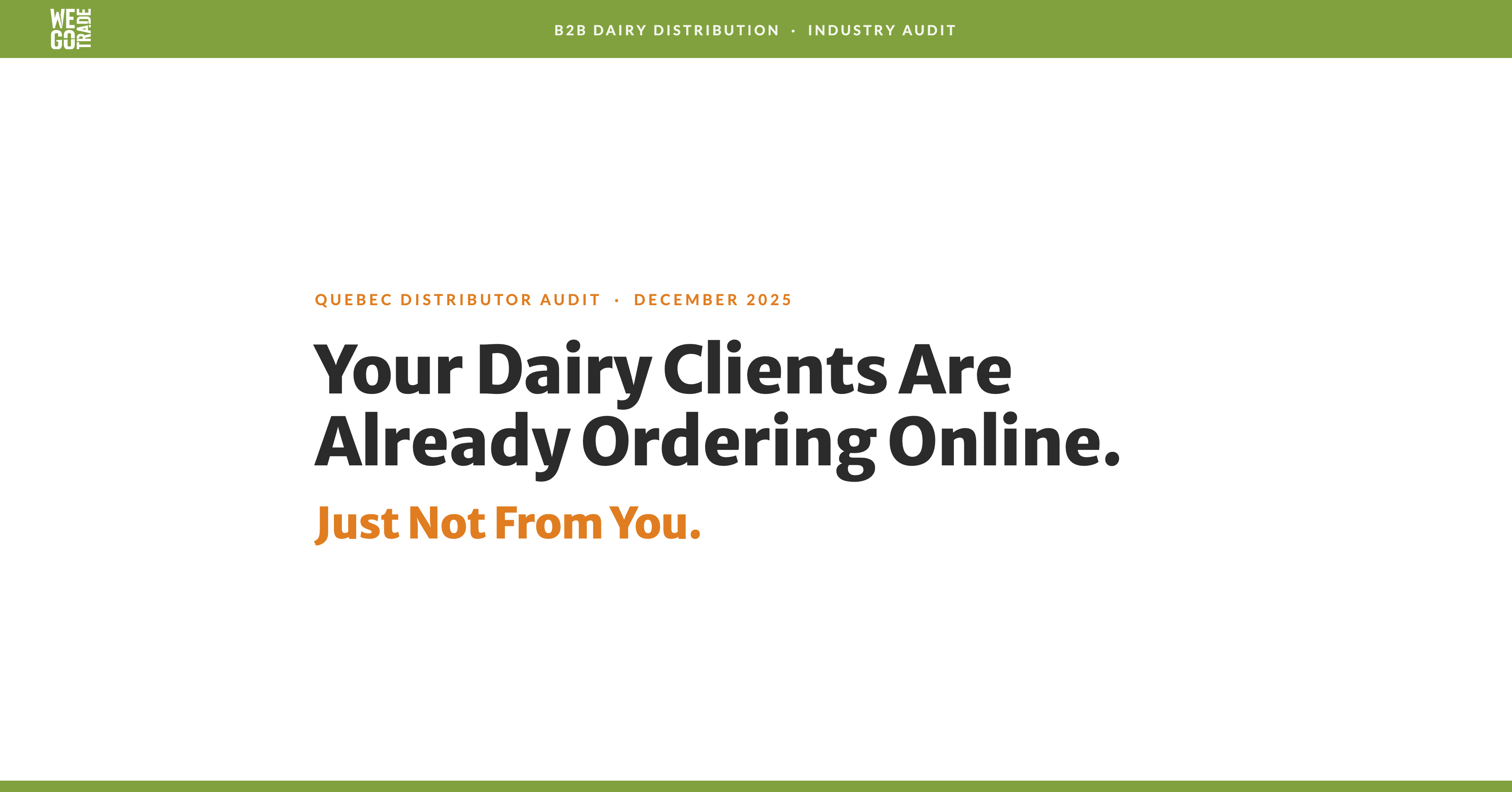  Dairy distributors lose 1,552h/year to manual orders. See the real audit from a Quebec operator at 430 orders/month — and what changed. 