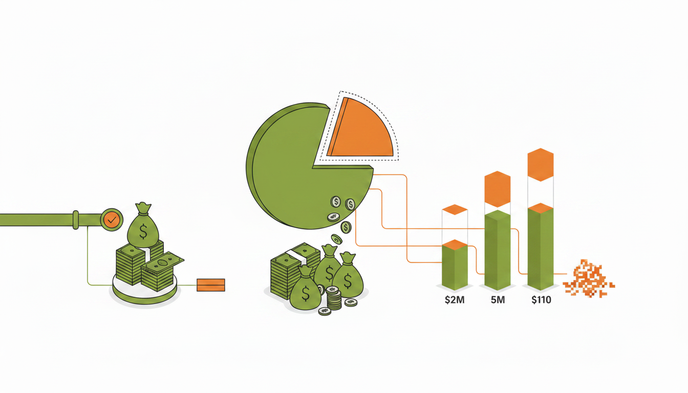  Illustration WEGOTRADE : les frais de paiement B2B qui grugent la marge d'un distributeur, avec diagramme des frais et barres de revenus 
